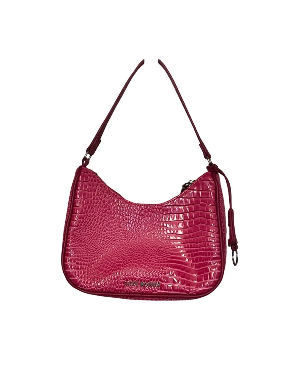 Steve Madden Hot Pink Faux-Croc Shoulder Bag